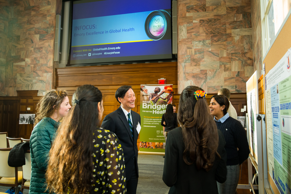 students collecting samples outside